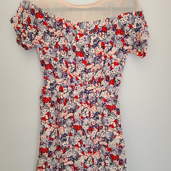 BCBGeneration Bright Red Multi Floral Dress - Picture 5 of 7